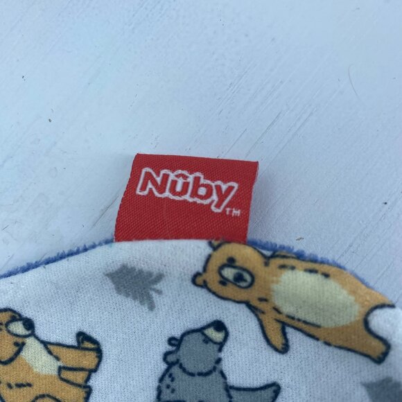 Nuby Baby Teething Bib Bear Design Cotton Absorbent Fabric Infant Toddler 10" - Picture 4 of 6